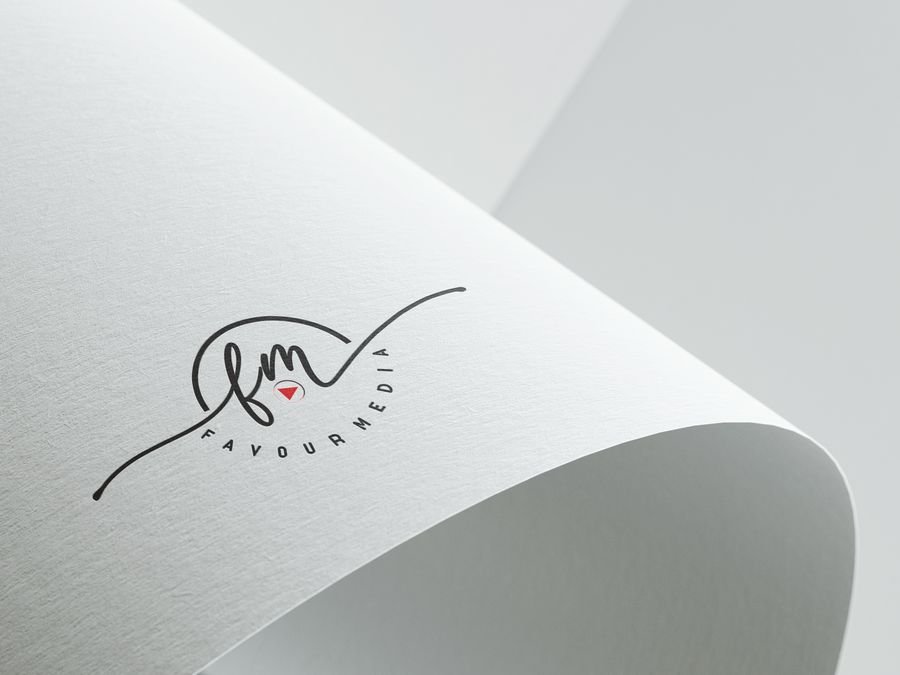 Logo design printed on a white paper sheet